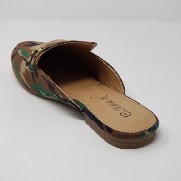 Women Slip-on Mules Slippers, HK-7083, Dark Green - Picture 2 of 4